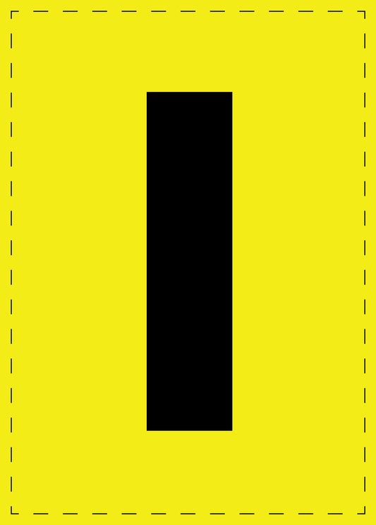 Buchstabe I Klebebuchstaben und Zahlenaufkleber schwarze Schrift gelber Hintergrund  ES-BGPVC-I-3