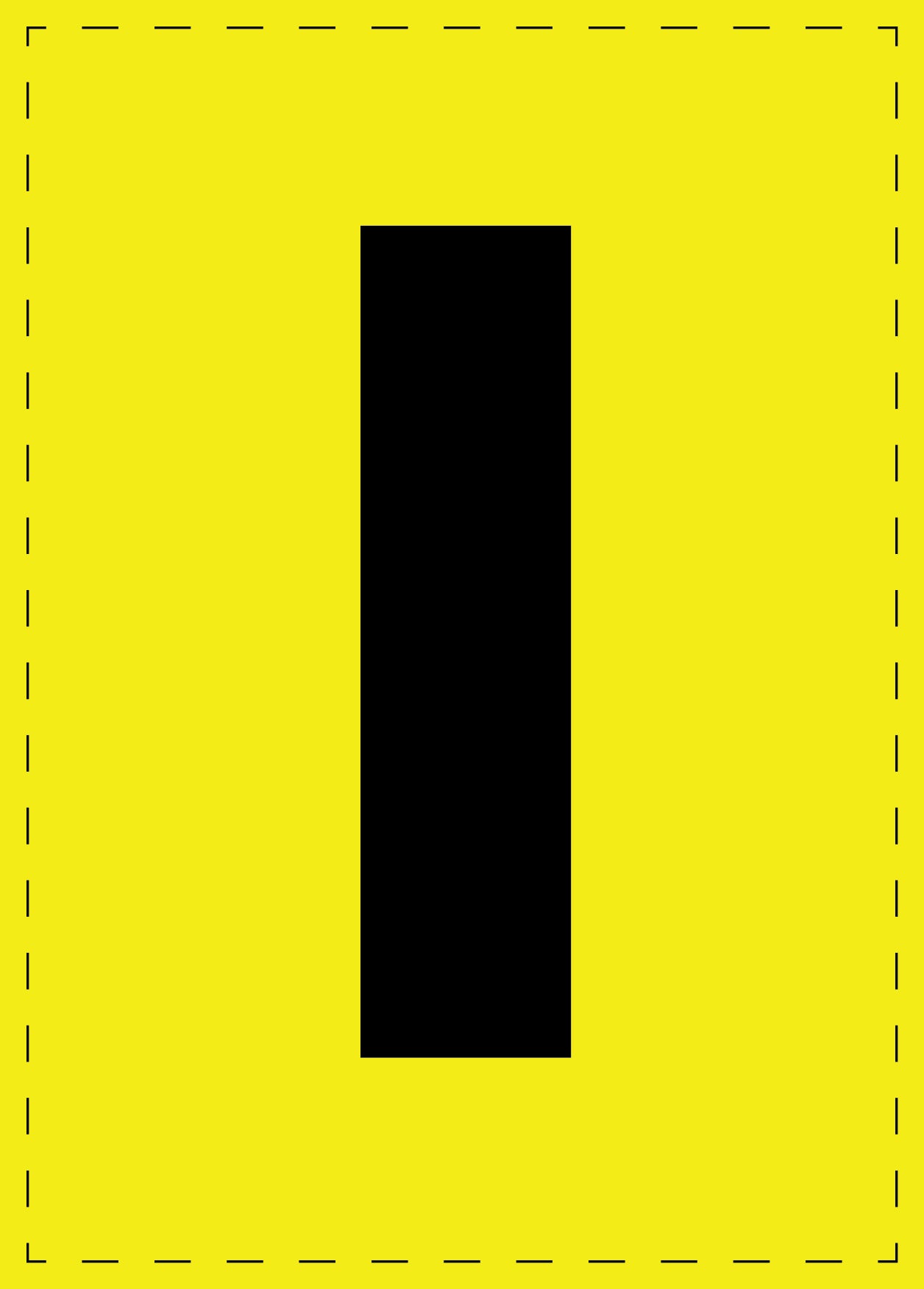 Buchstabe I Klebebuchstaben und Zahlenaufkleber schwarze Schrift gelber Hintergrund  ES-BGPVC-I-3