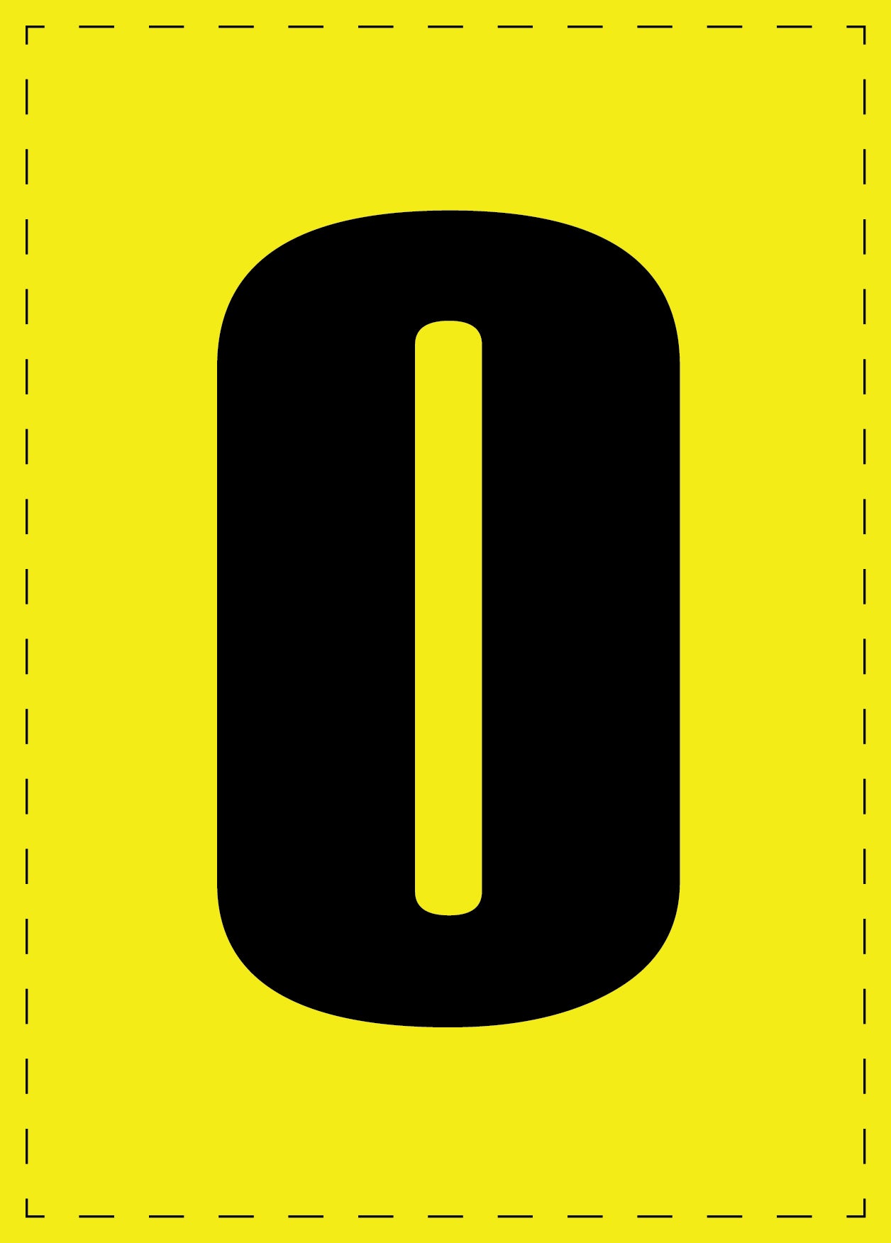 Buchstabe O Klebebuchstaben und Zahlenaufkleber schwarze Schrift gelber Hintergrund  ES-BGPVC-O-3