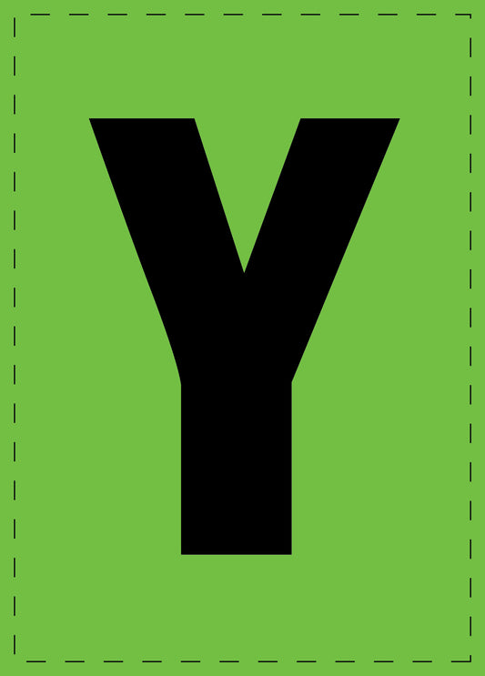 Buchstabe "Y" Klebebuchstaben und Zahlenaufkleber  schwarze Schrift grüner Hintergrund  ES-BGPVC-Y