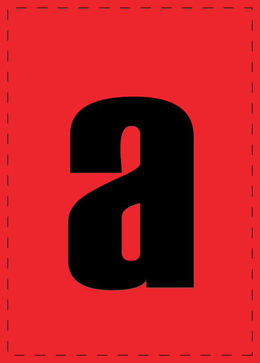 Buchstabe a Klebebuchstaben und Zahlenaufkleber schwarze Schrift roter Hintergrund  ES-BKPVC-A