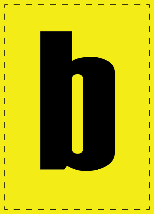 Buchstabe b Klebebuchstaben und Zahlenaufkleber schwarze Schrift gelber Hintergrund  ES-BGPVC-b-3