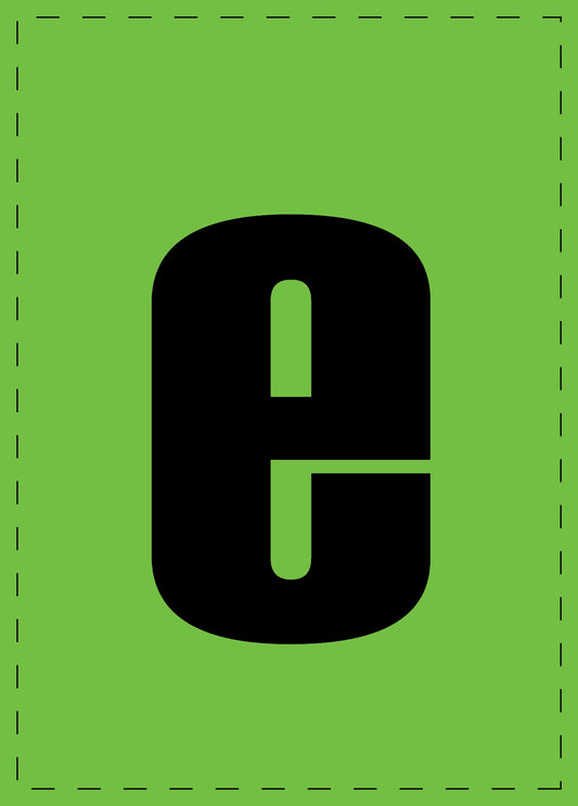 Buchstabe "E" Klebebuchstaben und Zahlenaufkleber  schwarze Schrift grüner Hintergrund  ES-BKPVC-E