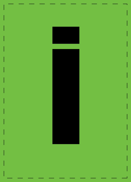 Buchstabe "i" Klebebuchstaben und Zahlenaufkleber  schwarze Schrift grüner Hintergrund  ES-BKPVC-I
