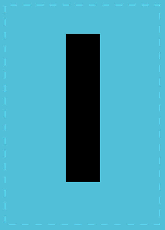 Buchstabe l Klebebuchstaben und Zahlenaufkleber schwarze Schrift BLAU Hintergrund  ES-BKPVC-L-50
