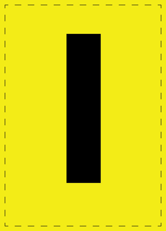 Buchstabe l Klebebuchstaben und Zahlenaufkleber schwarze Schrift gelber Hintergrund  ES-BGPVC-l-3
