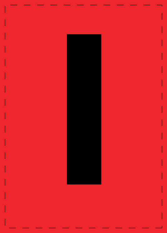 Buchstabe l Klebebuchstaben und Zahlenaufkleber schwarze Schrift roter Hintergrund  ES-BKPVC-L