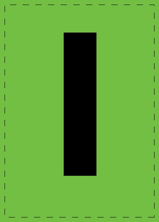 Buchstabe "l" Klebebuchstaben und Zahlenaufkleber  schwarze Schrift grüner Hintergrund  ES-BKPVC-L