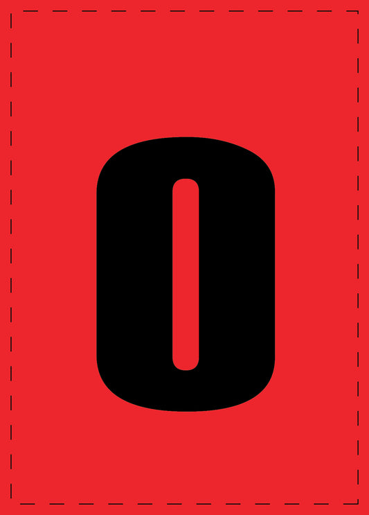 Buchstabe o Klebebuchstaben und Zahlenaufkleber schwarze Schrift roter Hintergrund  ES-BKPVC-O