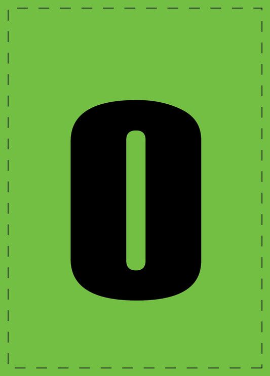 Buchstabe "o" Klebebuchstaben und Zahlenaufkleber  schwarze Schrift grüner Hintergrund  ES-BKPVC-O
