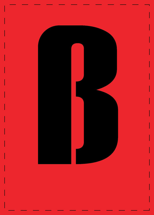 Buchstabe ß Klebebuchstaben und Zahlenaufkleber schwarze Schrift roter Hintergrund  ES-BKPVC-SS