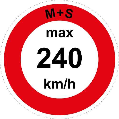 Geschwindigkeitsaufkleber "M+S max 240 km/h roter Rand" ES-CAR1600-240