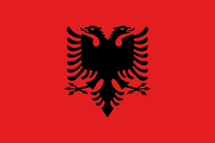 Albanien Flaggen-Fahnen Aufkleber 5-60cm wetterfest ES-FL-ALB