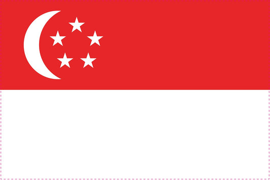 Singapur - Fahnen Aufkleber 5-60cm wetterfest ES-FL-SPR