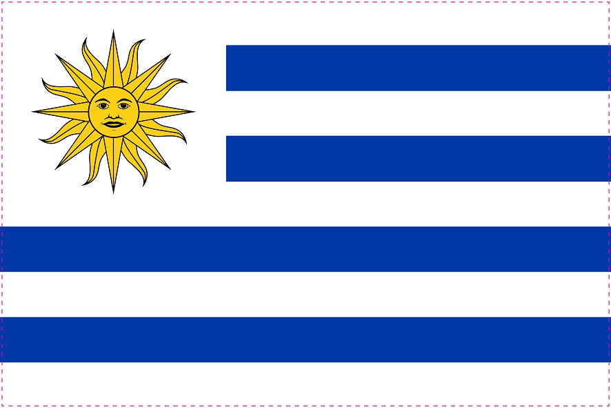 Uruguay-Fahnen Aufkleber 5-60cm wetterfest ES-FL-URG