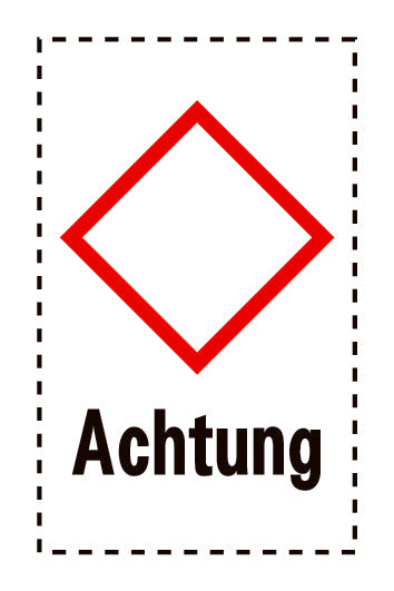 Aufkleber " Achtung" 2.4x3.9 cm bis 15x24 cm, aus Papier oder Plastik ES-GHS-00-15-Achtung