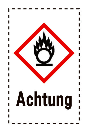 Aufkleber " Achtung" 2.4x3.9 cm bis 15x24 cm, aus Papier oder Plastik ES-GHS-03-15-Achtung
