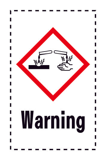 Aufkleber " Warning" 2.4x3.9 cm bis 15x24 cm, aus Papier oder Plastik ES-GHS-05-15-Warning