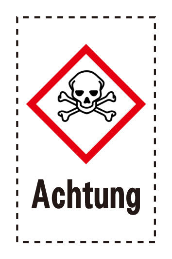 1000 Aufkleber "Achtung Sehr Giftig" 2.4x3.9 cm bis 4,2x6,8 cm, aus Papier oder Plastik ES-GHS-06-Achtung