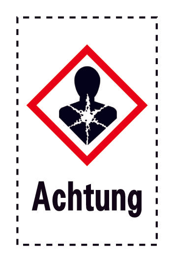 1000 Aufkleber "Achtung" 2.4x3.9 cm bis 4,2x6,8 cm, aus Papier oder Plastik ES-GHS-08-15-Achtung