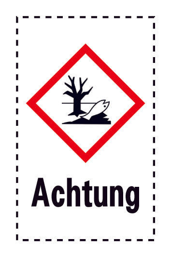 1000 Aufkleber "Achtung Umweltgefährlich" 2.4x3.9 cm bis 4,2x6,8 cm, aus Papier oder Plastik ES-GHS-09-Achtung