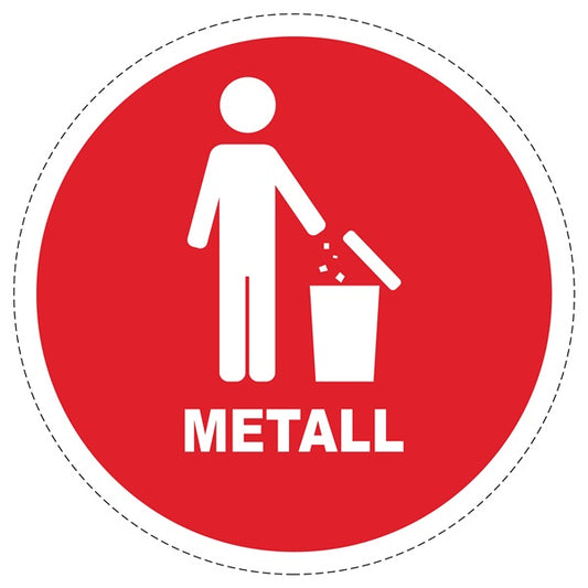 Mülltrennungsaufkleber "Metall" 2-7 cm aus PVC Plastik, ES-GRPWA-5000-14