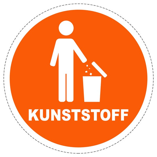 Mülltrennungsaufkleber "Kunststoff" 2-7 cm aus PVC Plastik, ES-GRPWA-5100-8