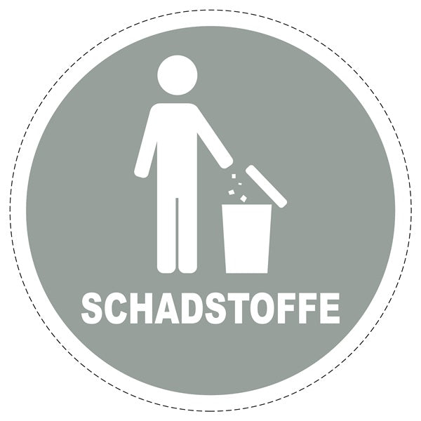 Mülltrennungsaufkleber "Schadstoffe" 2-7 cm aus PVC Plastik, ES-GRPWA-5700-91