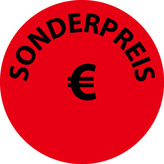 Promotionsaufkleber Angebotsaufkleber Sonderangebotsaufkleber "Sonderpreis €" 2-8 cm ES-PR-4300