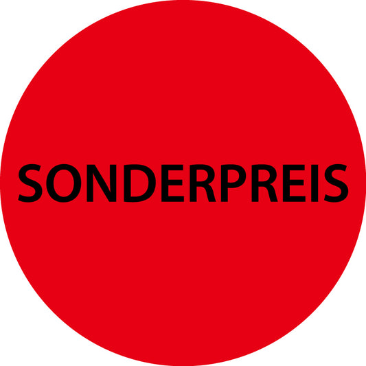 1000 Promotionsaufkleber Angebotsaufkleber Sonderangebotsaufkleber "Sonderpreis" 2-10 cm aus Papier und Plastik  ES-PR-4700