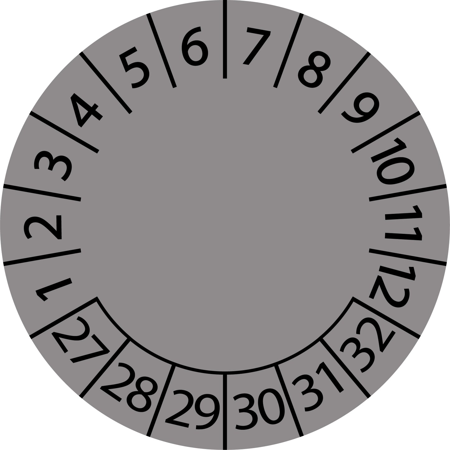 Mehrjahresprüfetiketten, Startjahr: 2027 aus Papier oder Plastik