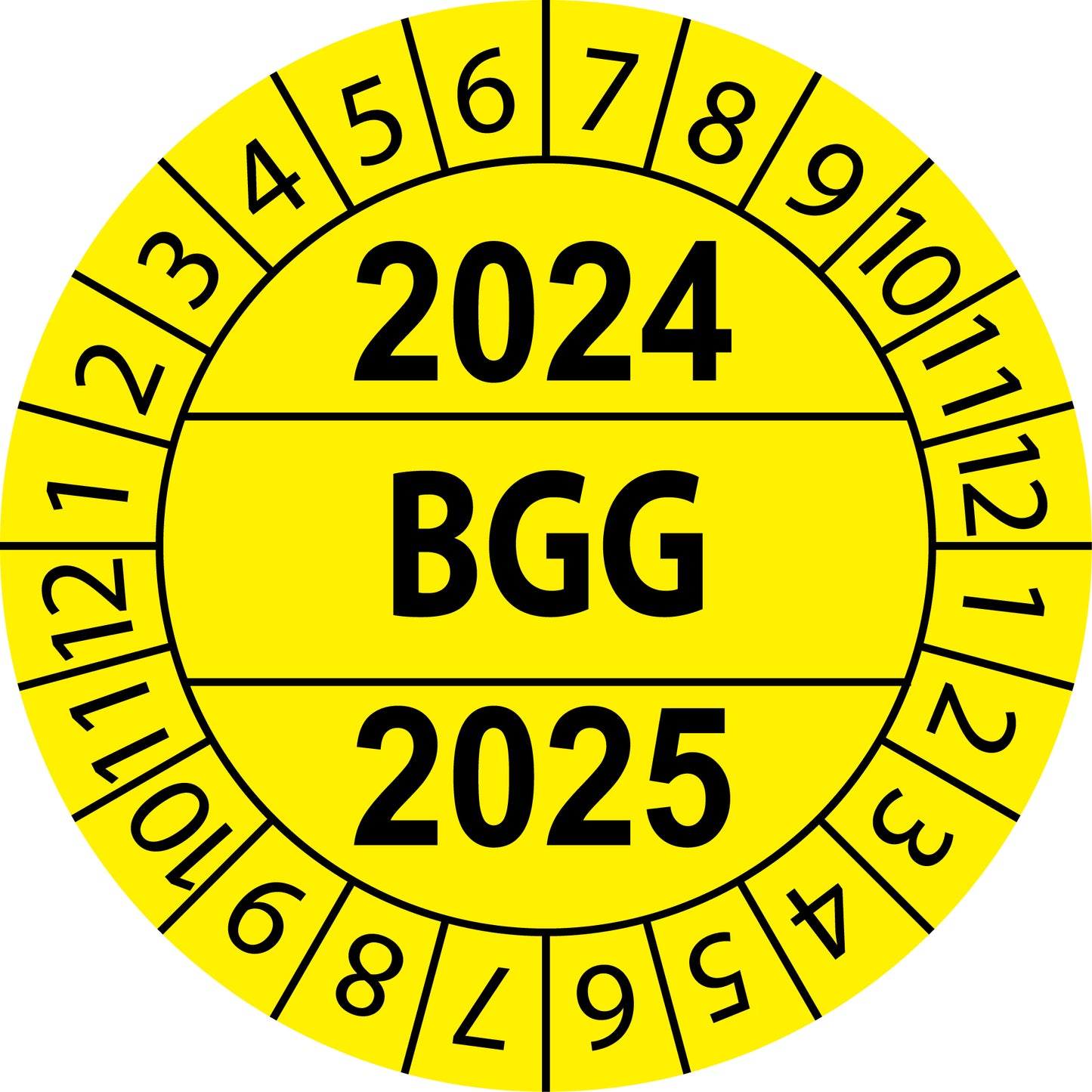 Mehrjahresprüfetiketten, BGG, Startjahr: 2024 aus Papier oder Plastik