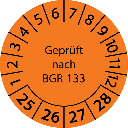 Mehrjahresprüfetiketten, Geprüft nach BRG 133, Startjahr: 2025 aus Papier oder Plastik