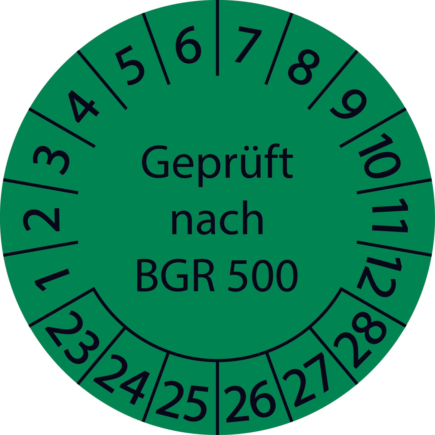 Mehrjahresprüfetiketten, Geprüft nach BGR 500, Startjahr: 2023 aus Papier oder Plastik