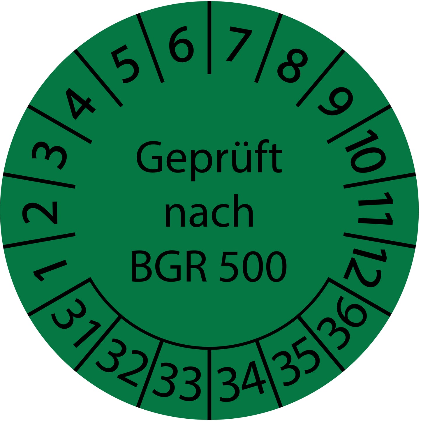 Mehrjahresprüfetiketten, Geprüft nach BGR 500, Startjahr: 2031 aus Papier oder Plastik