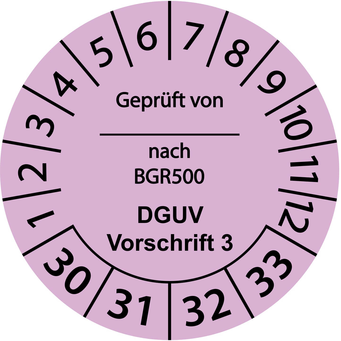 Mehrjahresprüfetiketten, Geprüft von ... nach BGR 500, DGUV Vorschrift 3, Startjahr: 2030 aus Papier oder Plastik