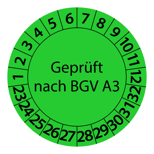 Mehrjahresprüfetiketten, Geprüft nach BGV A3, Startjahr: 2023 aus Papier oder Plastik