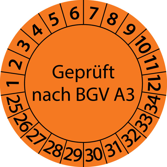 Mehrjahresprüfetiketten, Geprüft nach BGV A3, Startjahr: 2025 aus Papier oder Plastik