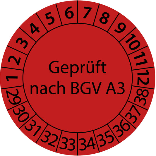 Mehrjahresprüfetiketten, Geprüft nach BGV A3, Startjahr: 2029 aus Papier oder Plastik
