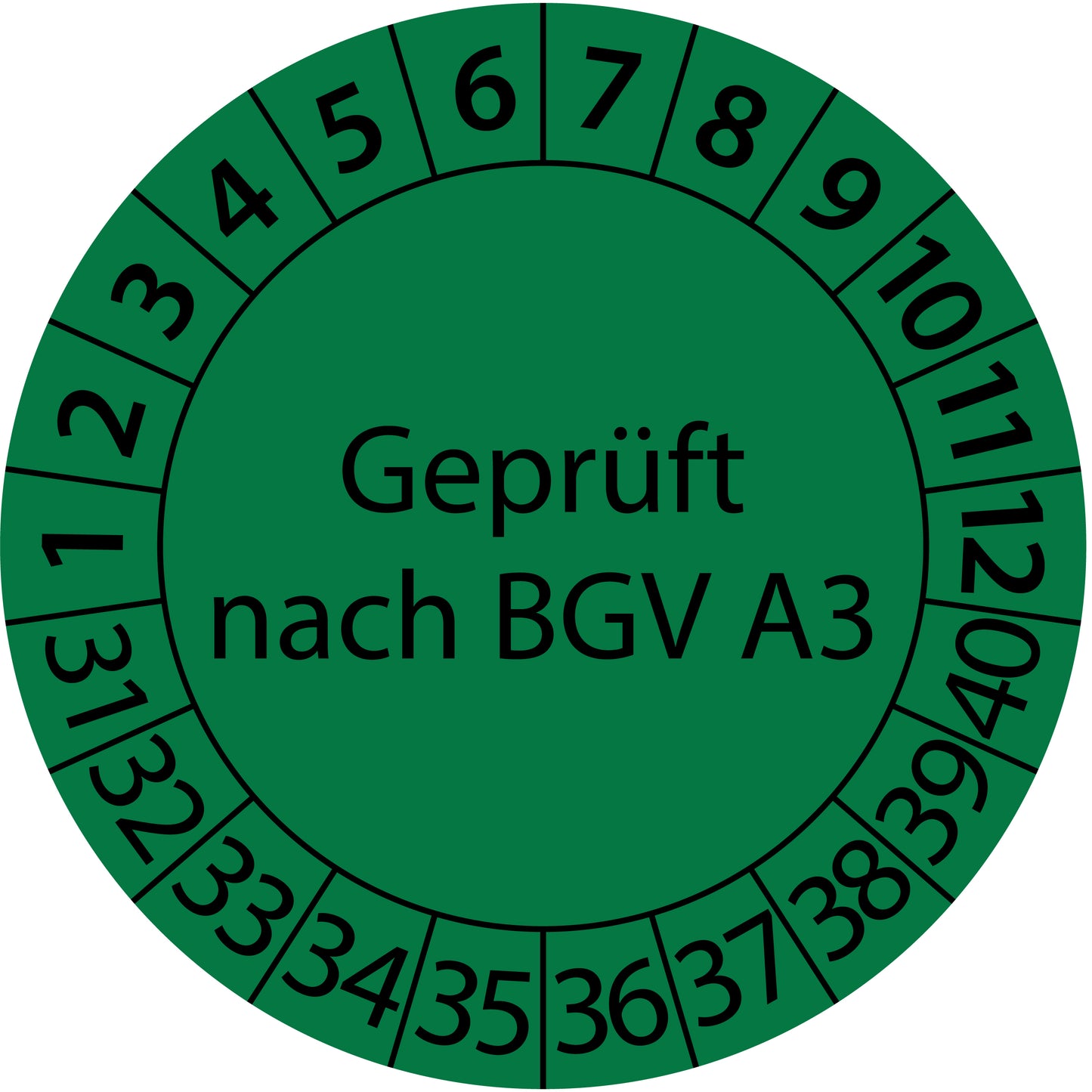 Mehrjahresprüfetiketten, Geprüft nach BGV A3, Startjahr: 2031 aus Papier oder Plastik