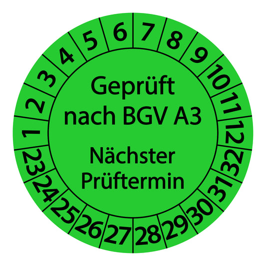 Mehrjahresprüfetiketten, Geprüft nach BGV A3, Nächster Prüftermin, Startjahr: 2023 aus Papier oder Plastik