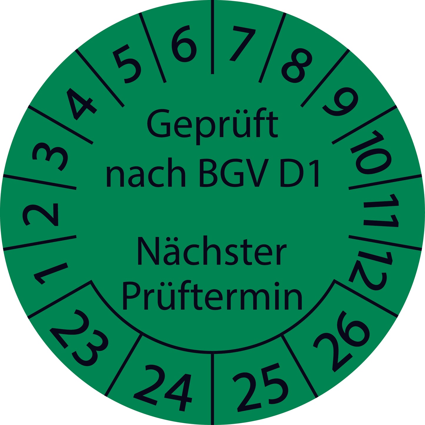 Mehrjahresprüfetiketten, Geprüft nach BGV D1 Nächster Prüftermin, Startjahr: 2023 aus Papier oder Plastik