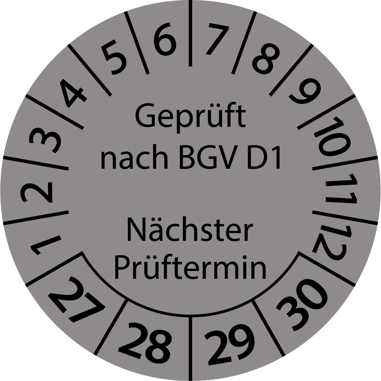 Mehrjahresprüfetiketten, Geprüft nach BGV D1, Nächster Prüftermin, Startjahr: 2027 aus Papier oder Plastik