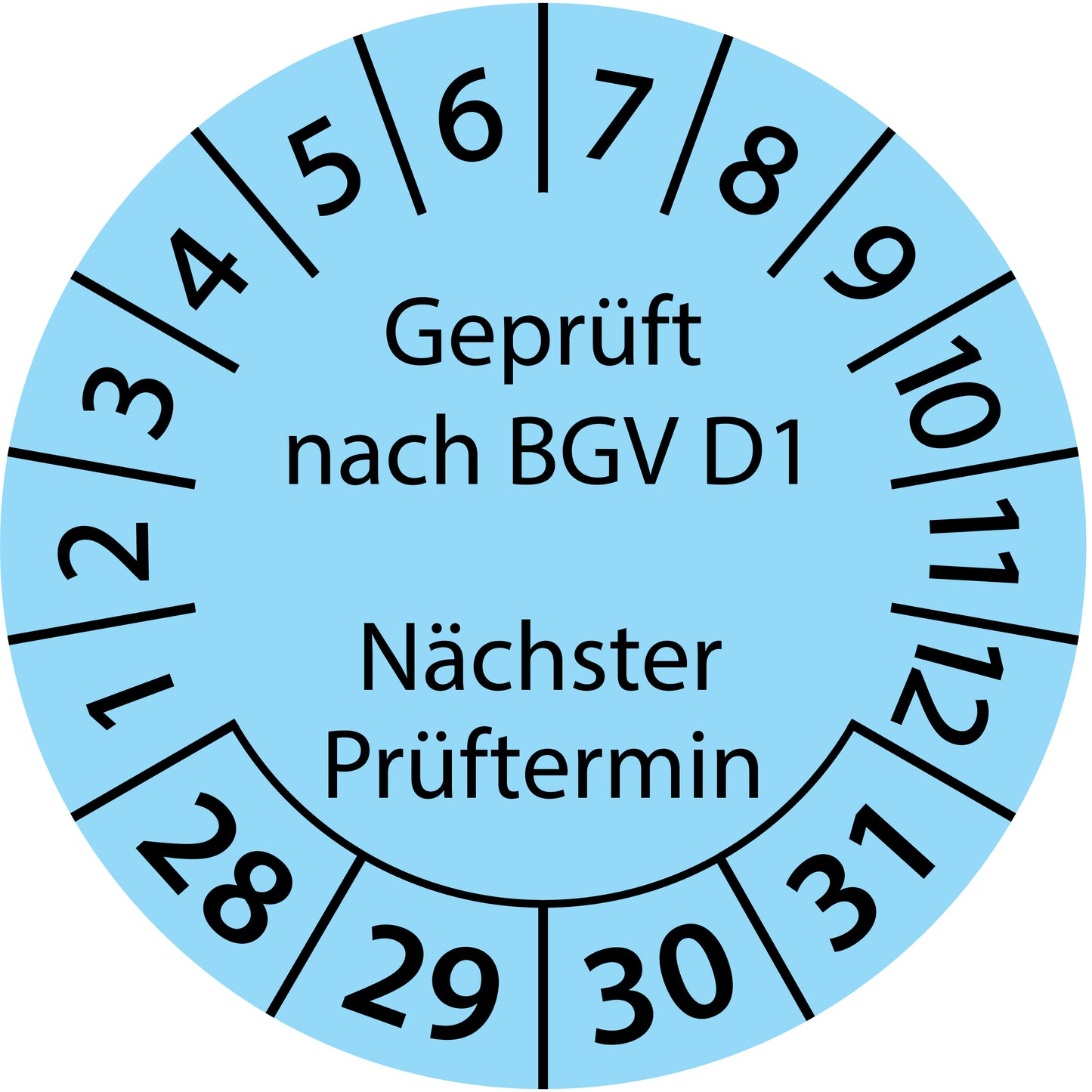Mehrjahresprüfetiketten, Geprüft nach BGV D1, Nächster Prüftermin, Startjahr: 2028 aus Papier oder Plastik