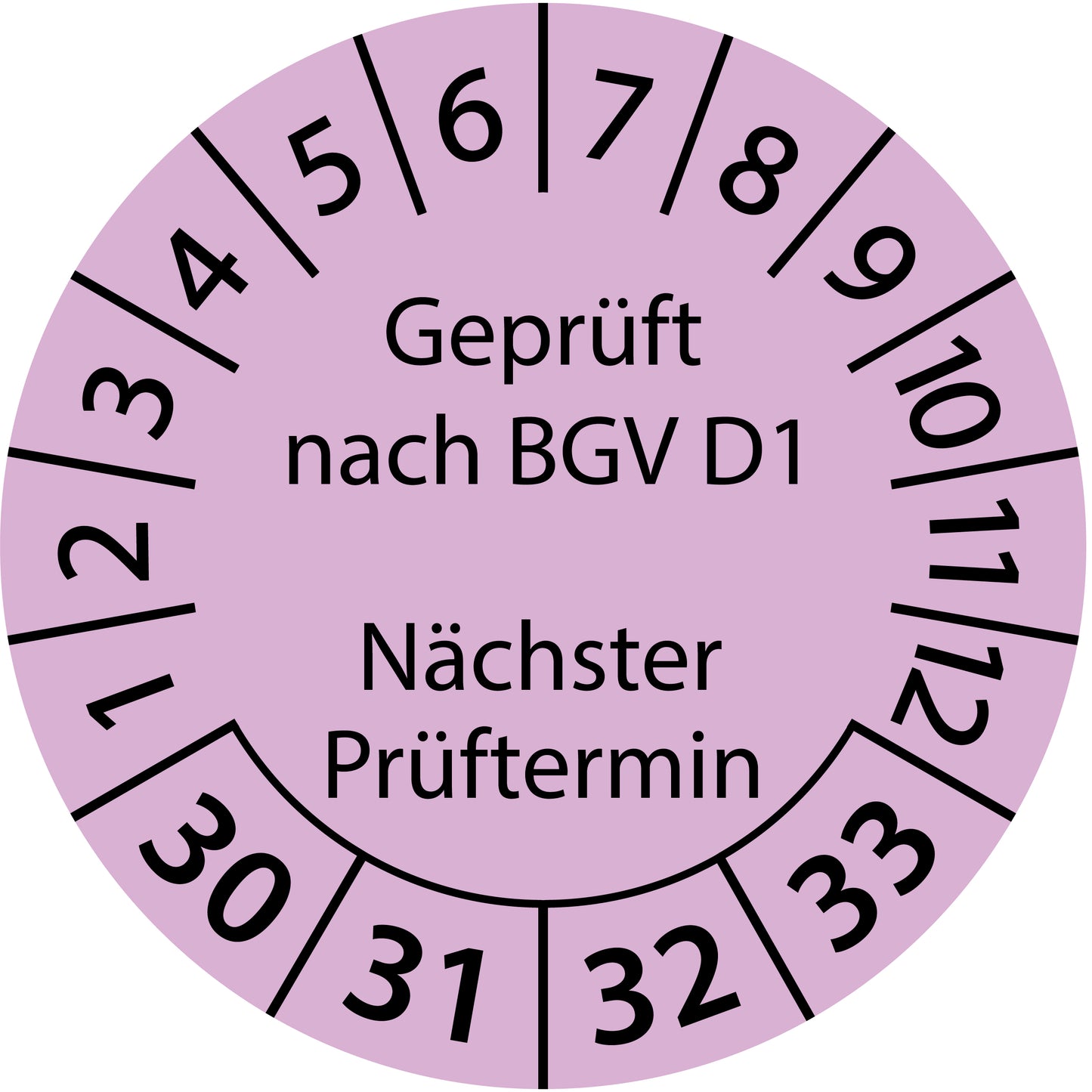 Mehrjahresprüfetiketten, Geprüft nach BGV D1, Nächster Prüftermin, Startjahr: 2030 aus Papier oder Plastik
