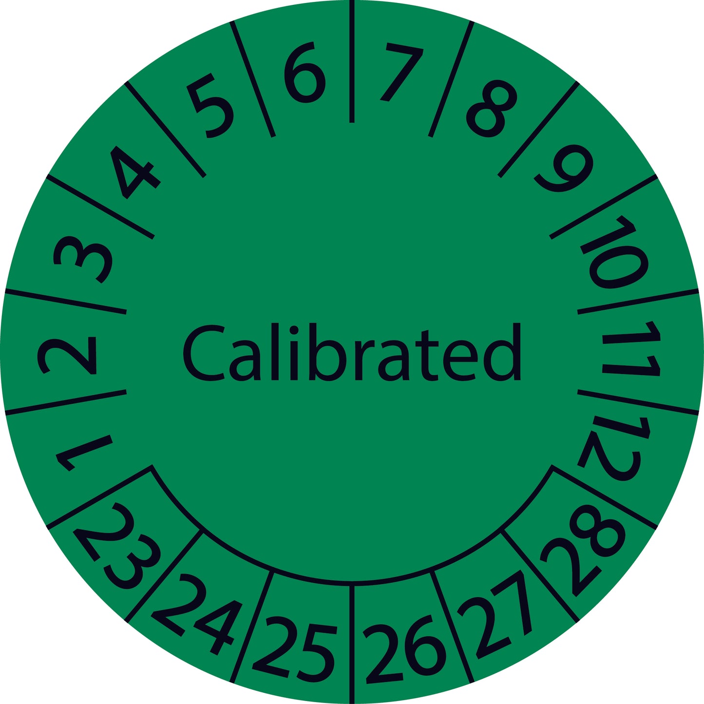 Mehrjahresprüfetiketten, Calibrated, Startjahr: 2023 aus Papier oder Plastik