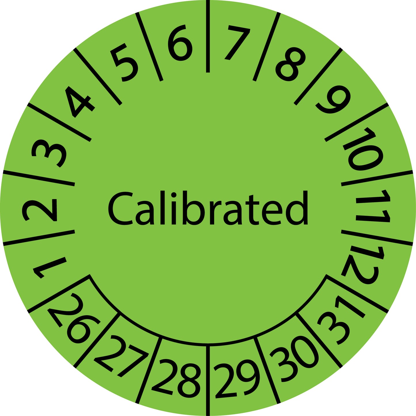 Mehrjahresprüfetiketten, Calibrated, Startjahr: 2026 aus Papier oder Plastik