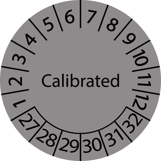 Mehrjahresprüfetiketten, Calibrated, Startjahr: 2027 aus Papier oder Plastik