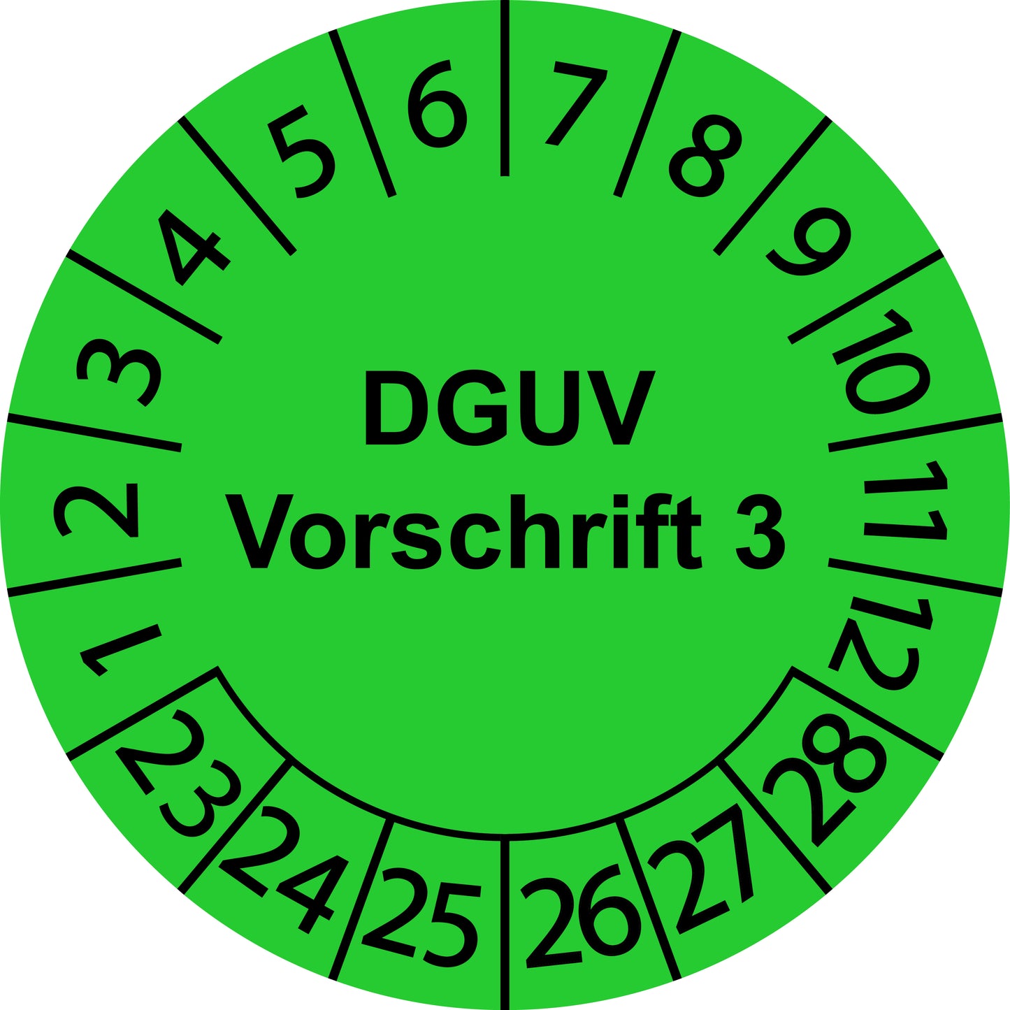 Mehrjahresprüfetiketten, DGUV Vorschrift 3, Startjahr: 2023 aus Papier oder Plastik