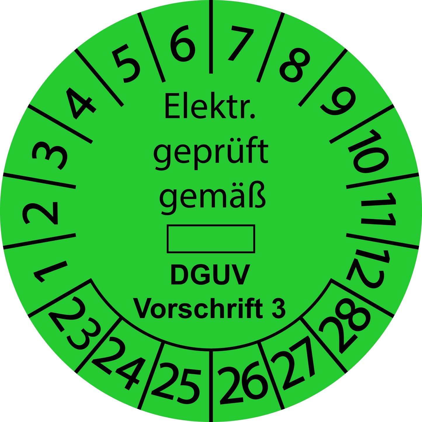 Mehrjahresprüfetiketten, Elektrisch geprüft gemäß ..., DGUV Vorschrift 3, Startjahr: 2023 aus Papier oder Plastik